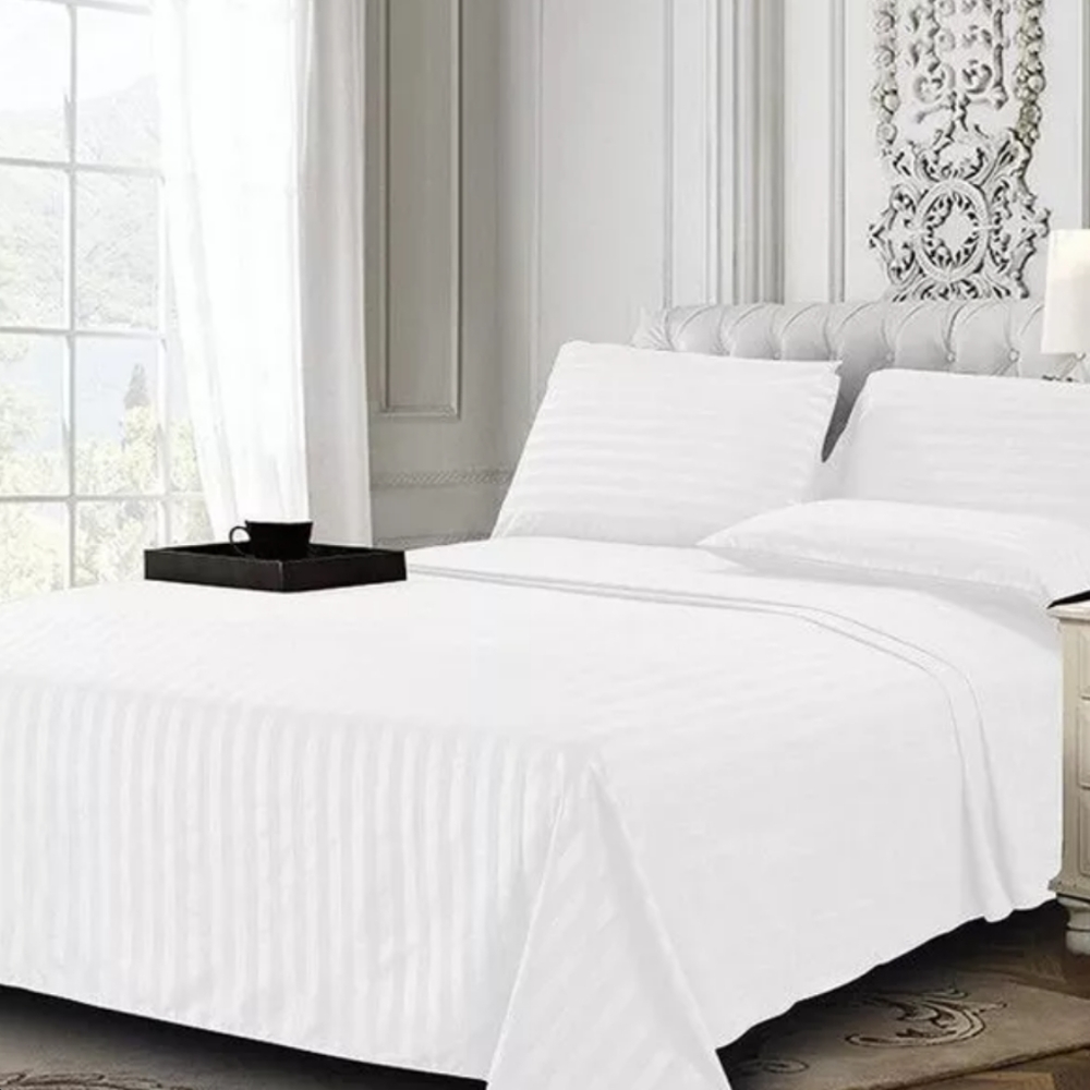 Luxury Dobby Stripe Bed Sheet Set, 6 Piece, 1880 Thread Count, Egyptian Cotton